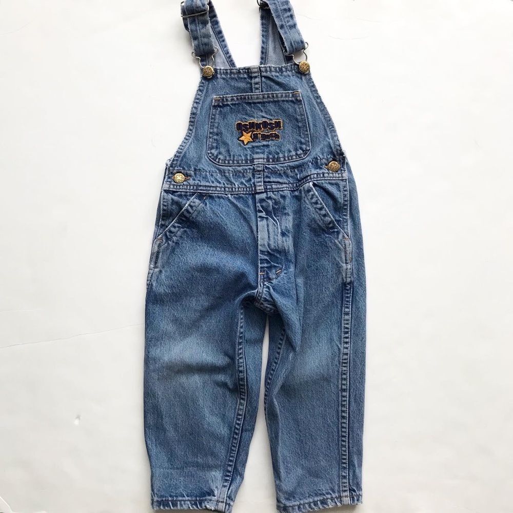 Vintage Oshkosh B’gosh logo denim overalls VGUC 3T